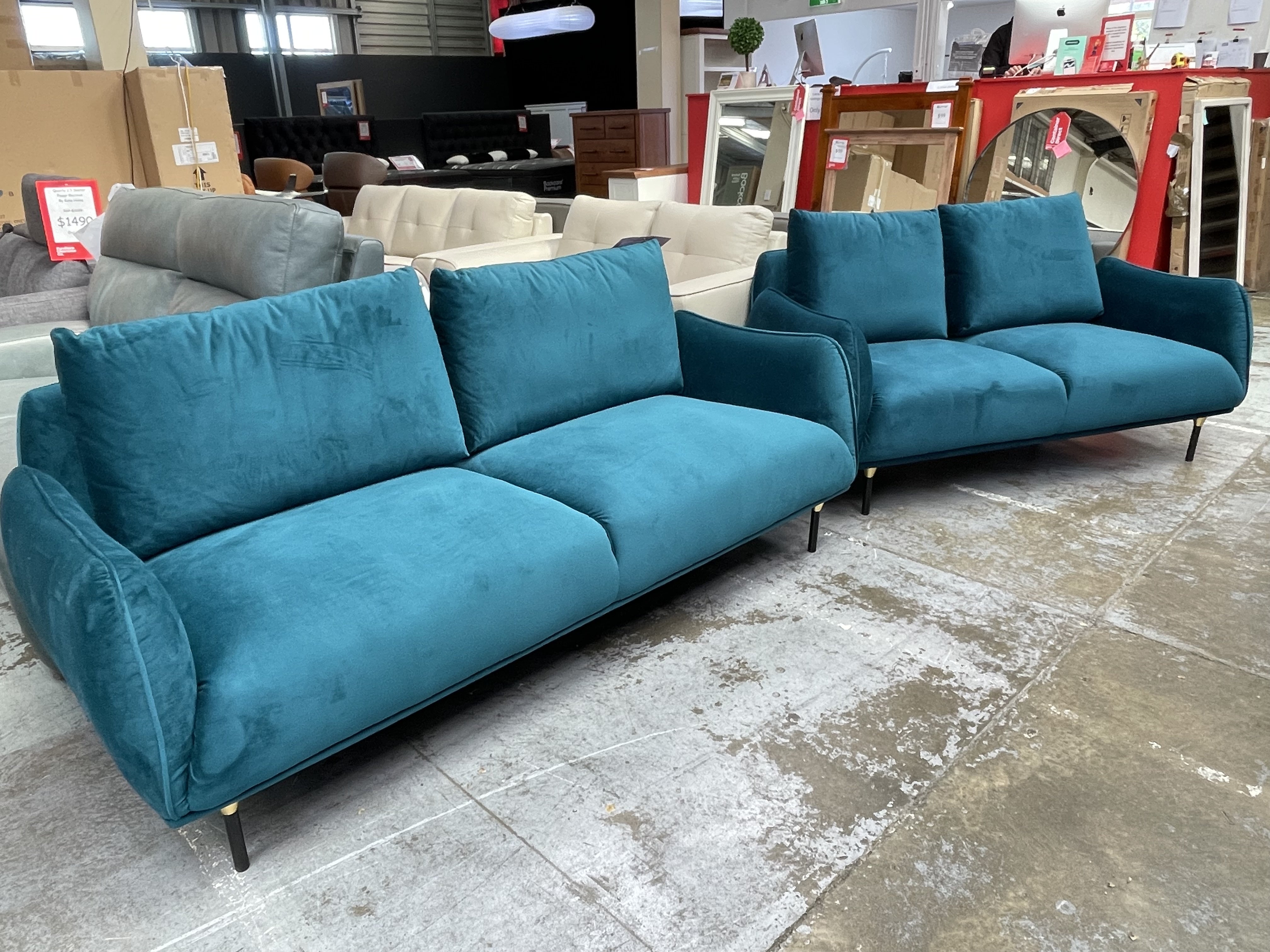 Kereru Velvet 3 + 2 Seater Sofa Set