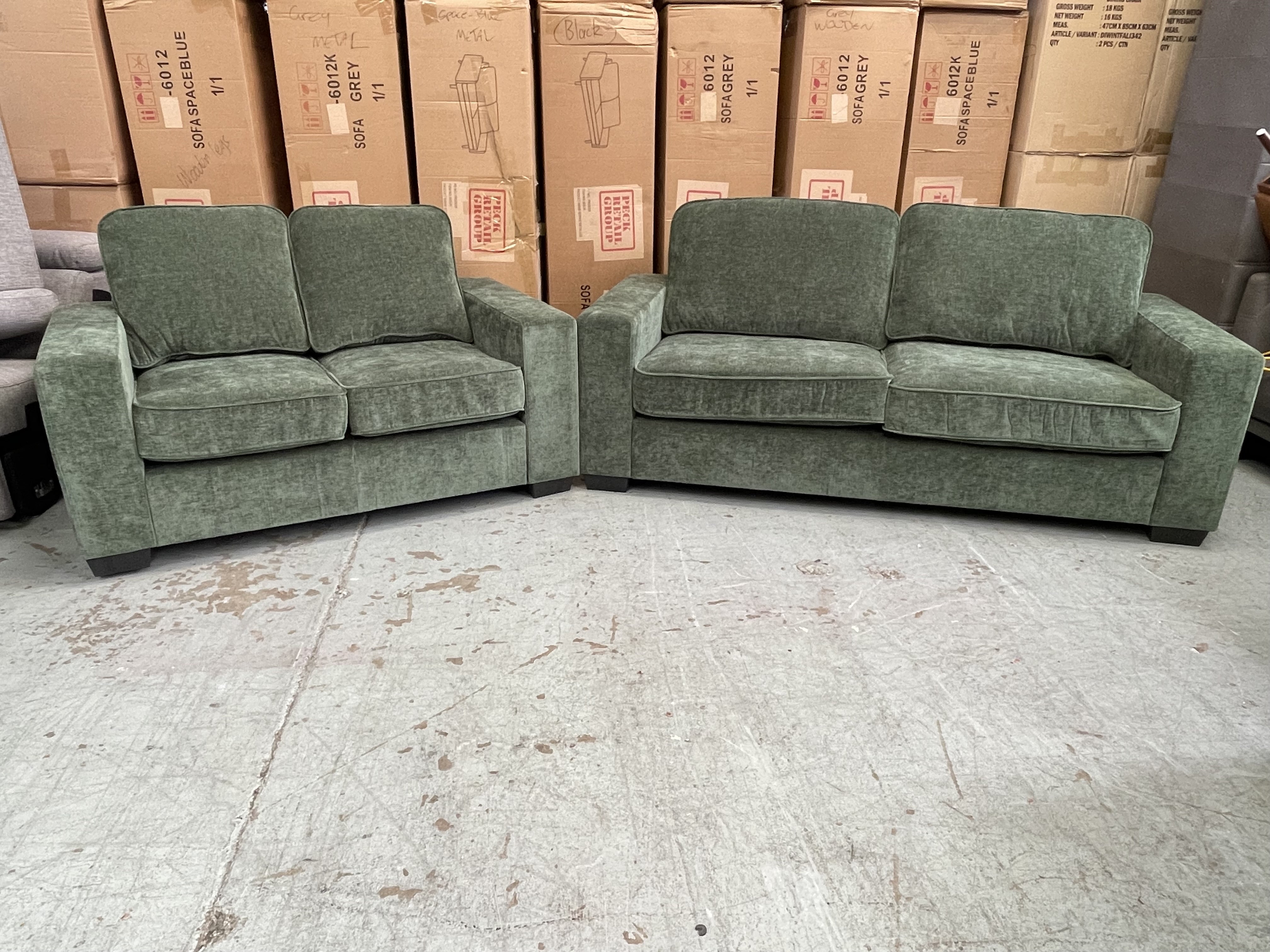 Albany 3 + 2 Seater Sofa's - DARK GREEN