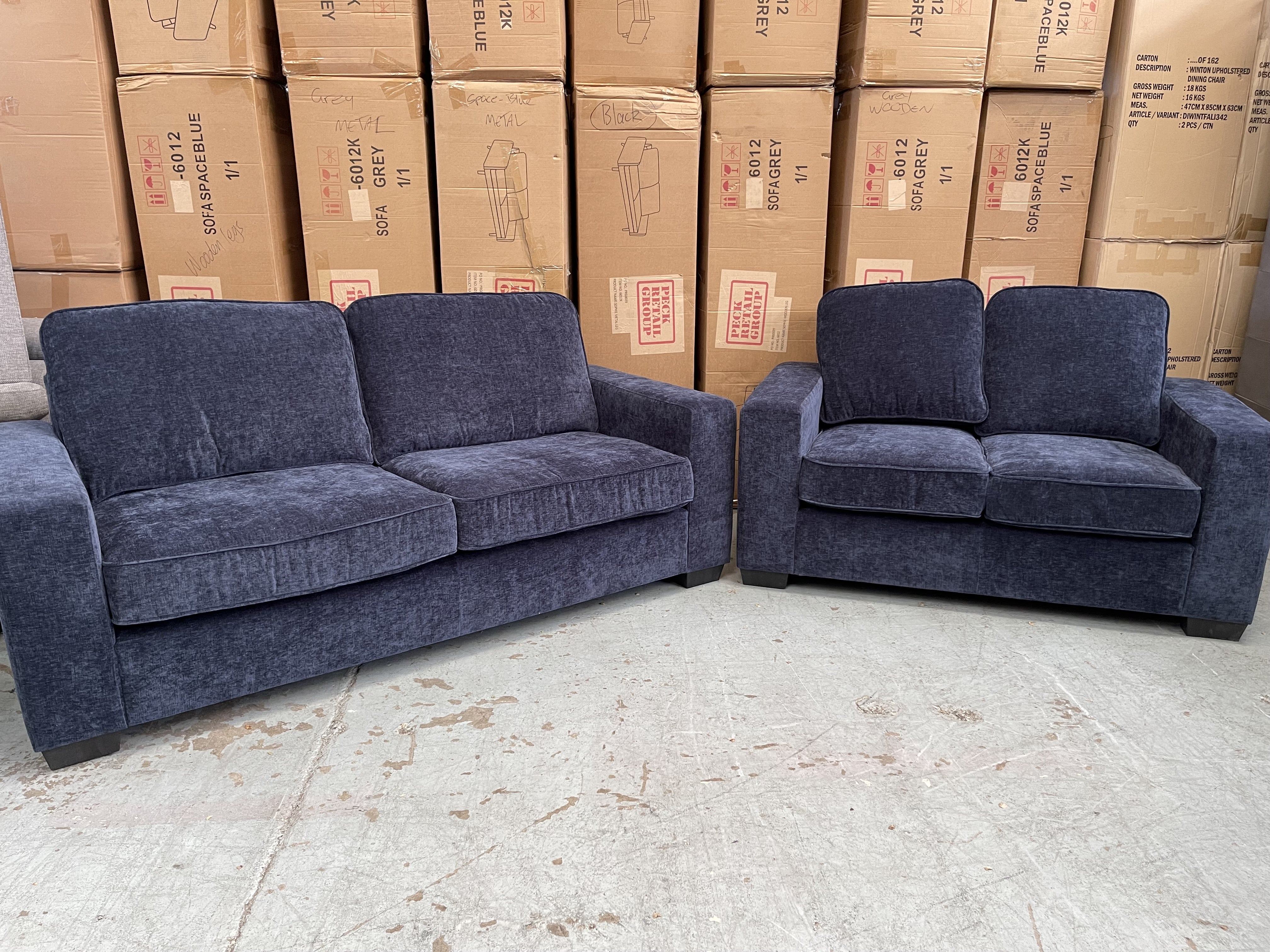 Albany 3 + 2 Seater Sofa's - DARK BLUE