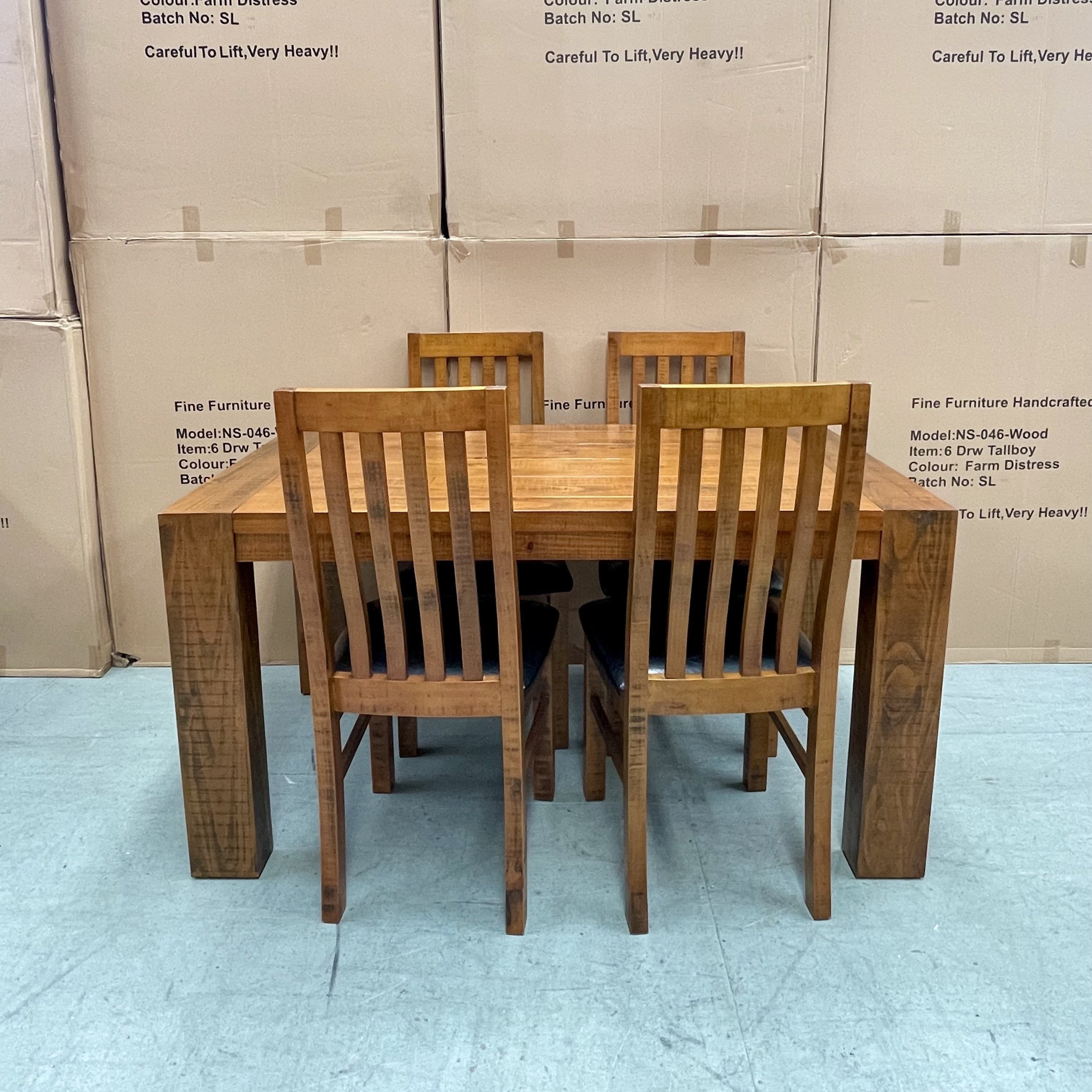 Wanaka Dining Table (1500mm) with 4 Chairs