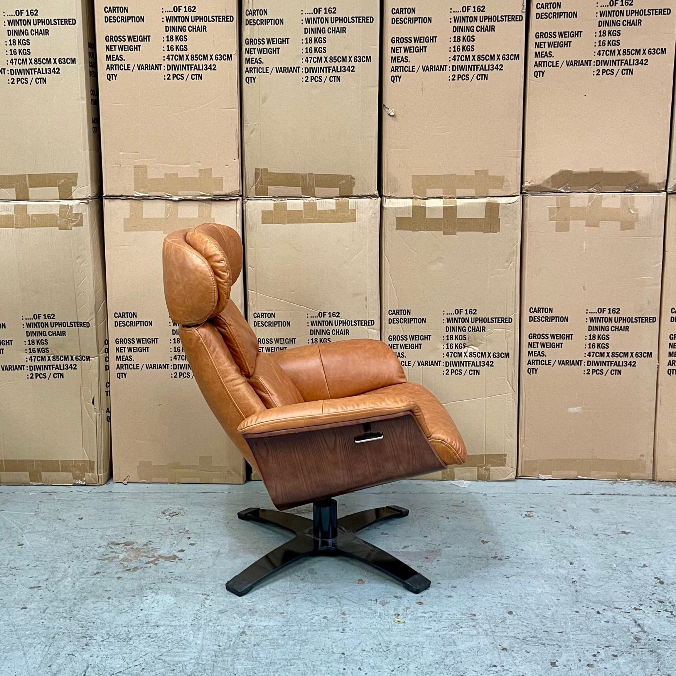 Leather Recliner Chair with Footstool