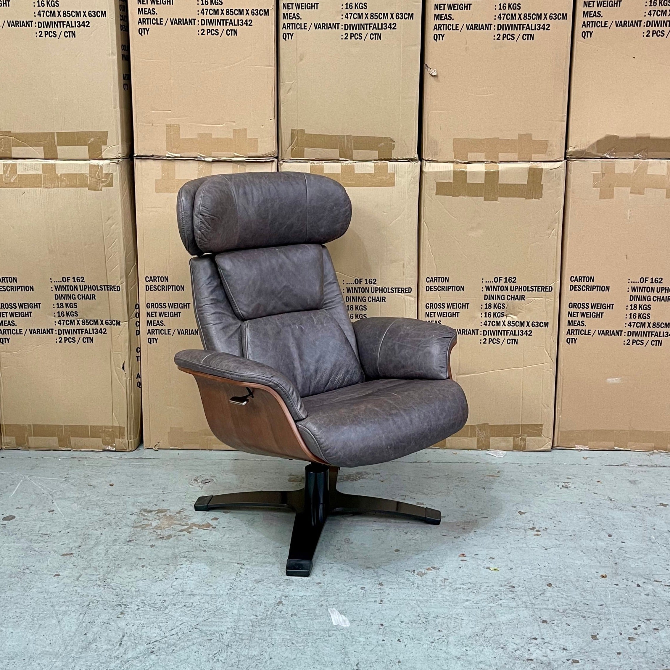 Leather Recliner Chair with Footstool