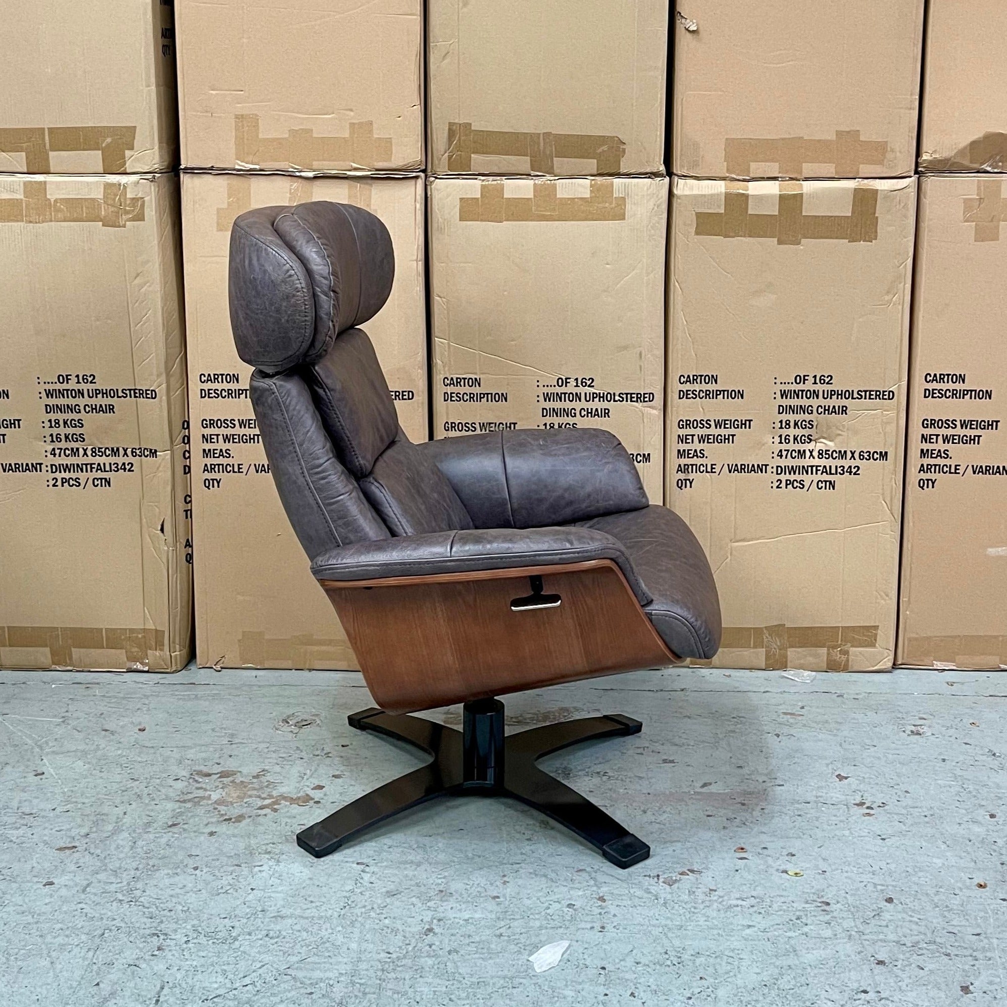 Leather Recliner Chair with Footstool