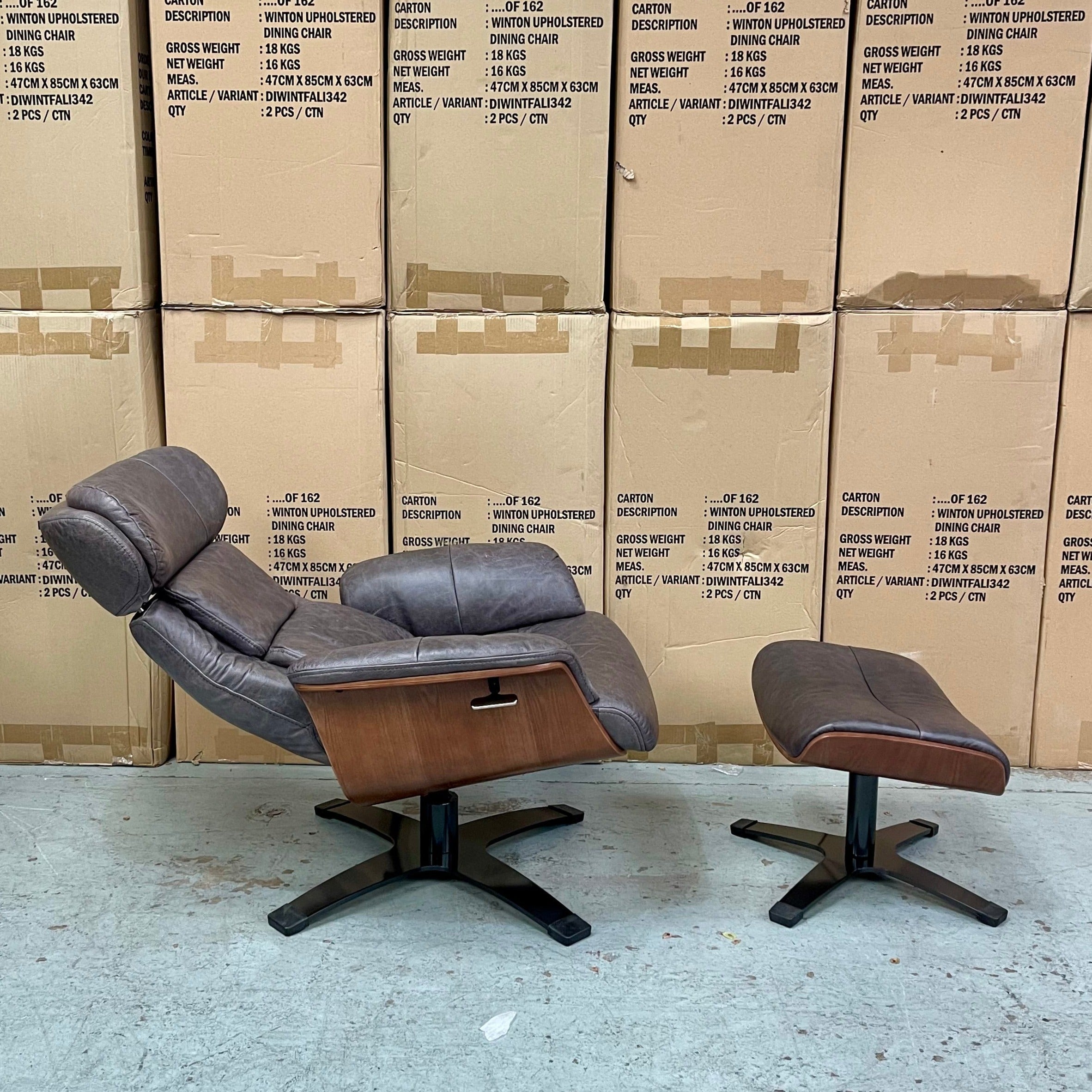 Leather Recliner Chair with Footstool