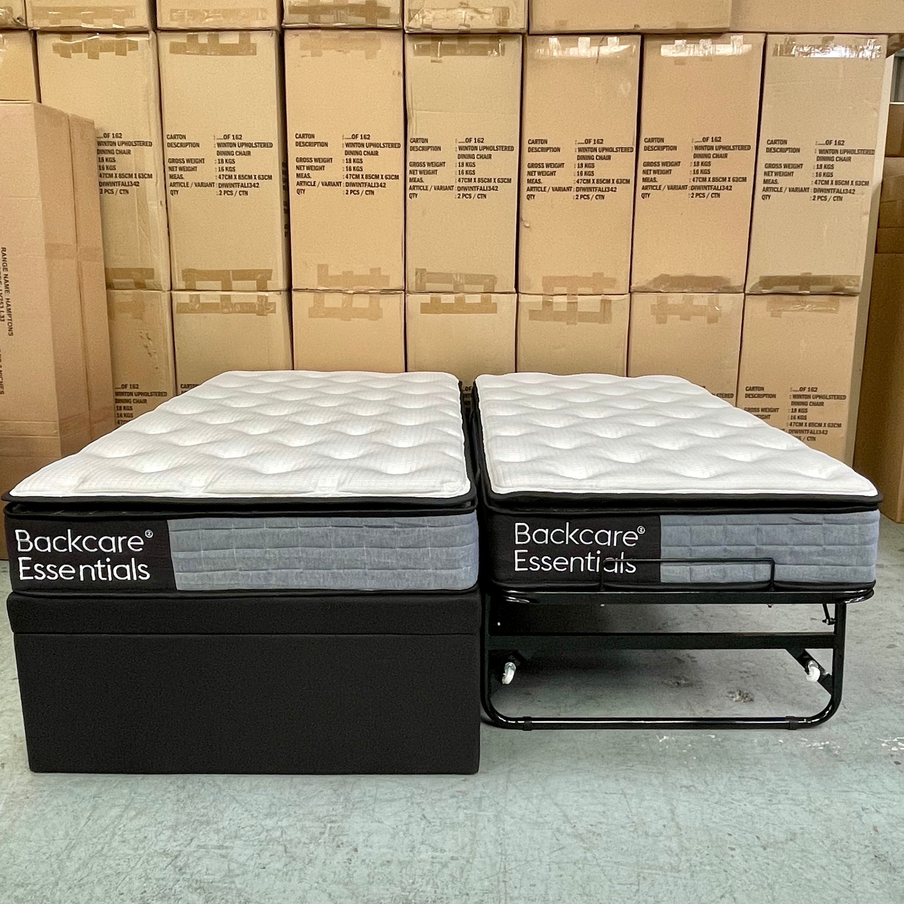 Backcare Trundler Bed set with Backcare Essential Mattresses