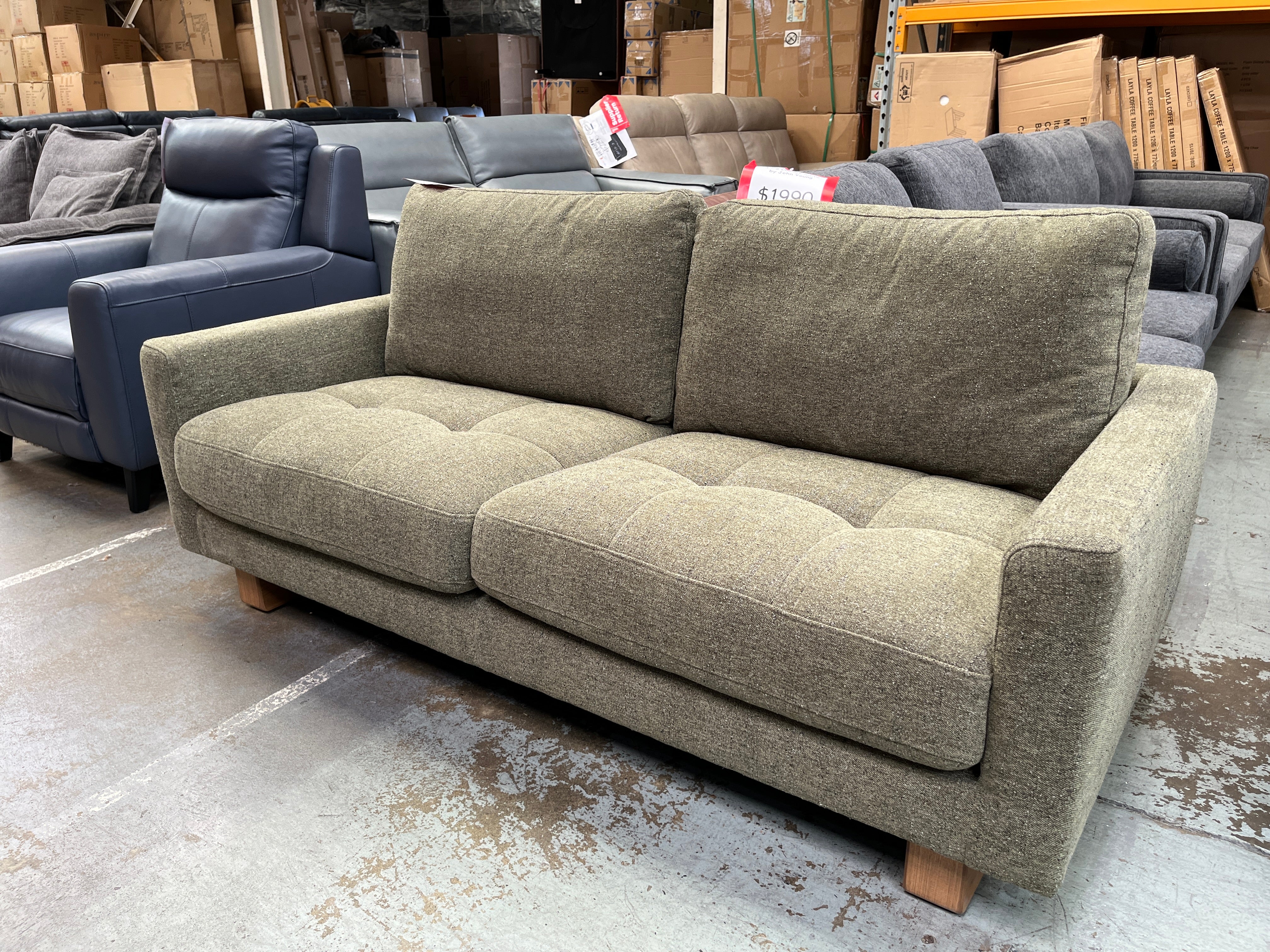 Grooveland Fabric 3 Seater