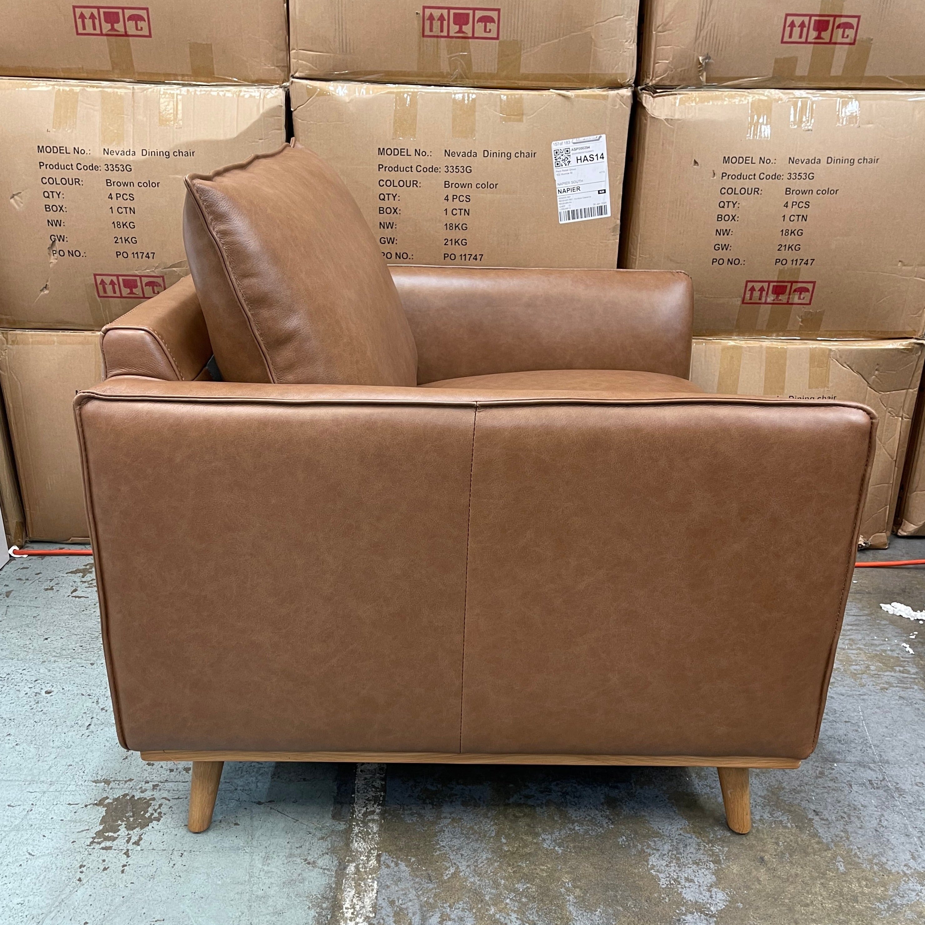 Colton Armchair - Tan Leather