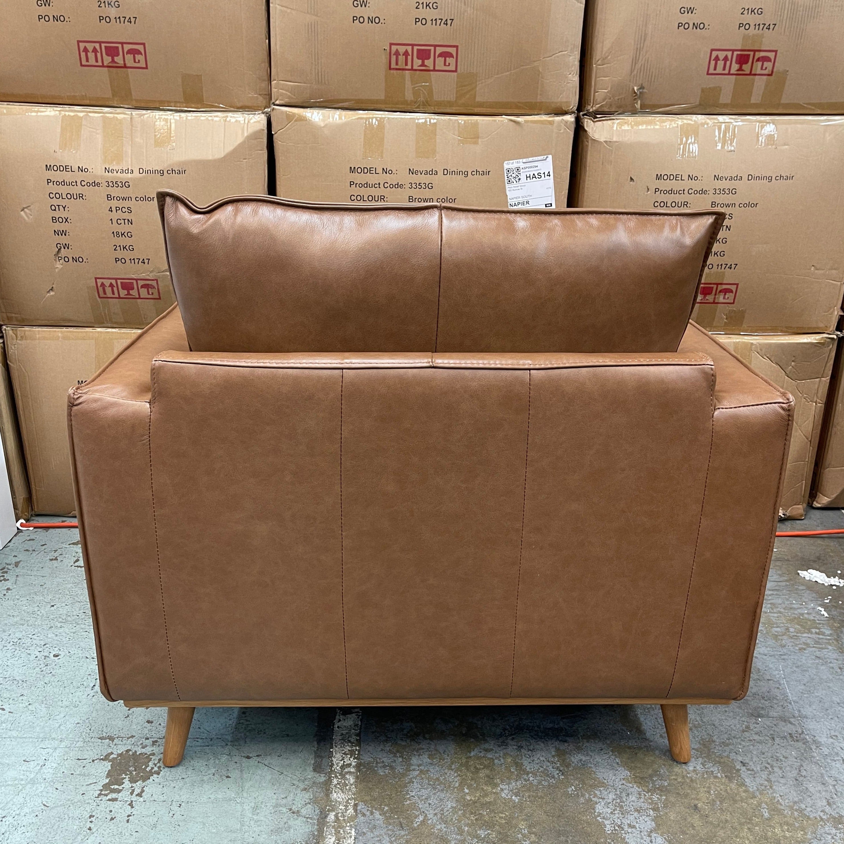 Colton Armchair - Tan Leather