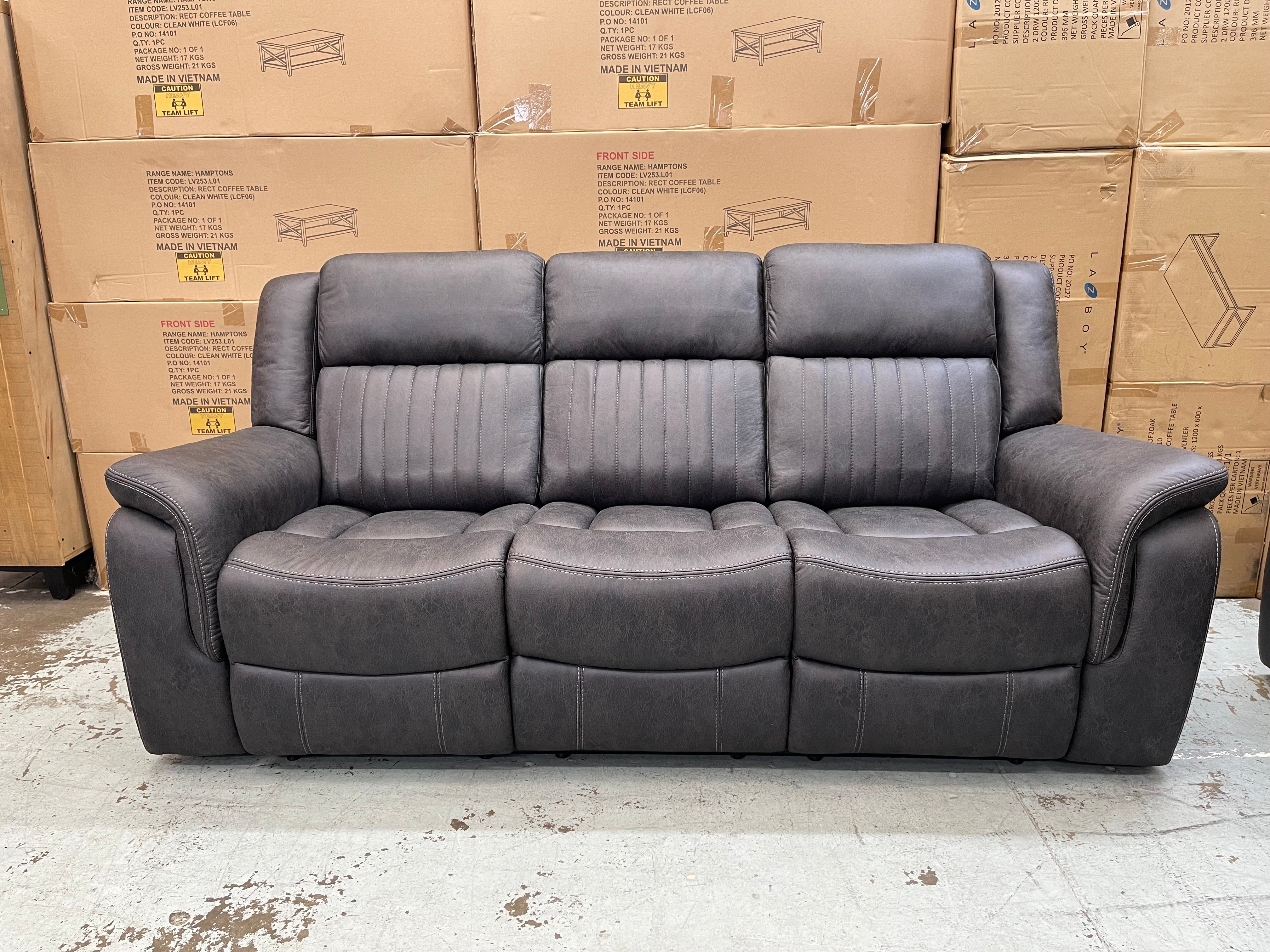 Boston 3 Seater (2 Manual Recliners) Sofa