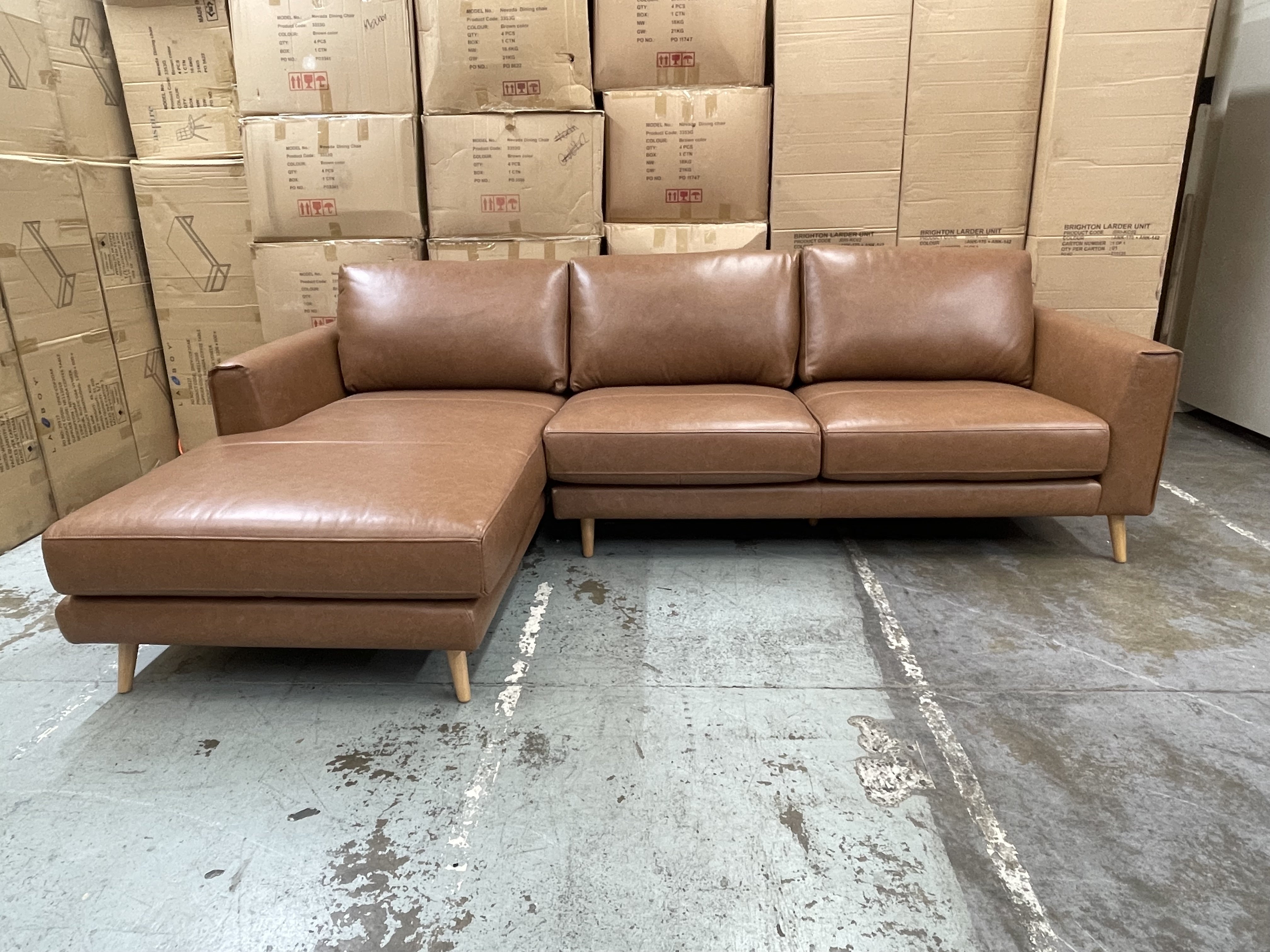 Rimutaka Leather 3 seater with LH Chaise